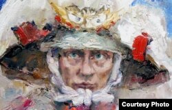 Портрет Владимира Путина в образе самурая.