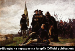 «Мазепа і Карл ХІІ на Дніпрі». Картина шведського художника Ґустава Седестрьома, 1879 рік. Тоді ж через Дніпро після Полтавської битви перебирався разом із королем та гетьманом і генеральний писар Пилип Орлик