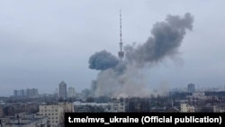 Телевежа після удару, фото Міністерства внутрішніх справ