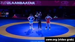 Кыз-келиндер күрөшү боюнча Азия чемпионаты. 76 кг. финал. Айпери Медет кызы жана Юка Кагами. 21-апрель, 2022-жыл. Улан-Батор, Монголия. 