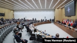 НАТО өлкөлөрүнүн тышкы иштер министрлеринин отуруму. НАТОнун баш кеңсеси. Брүссел, Белгия. 2021-жылдын 23-марты.