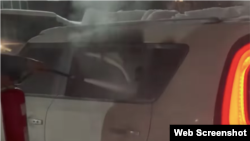 Динара Егеубаеваның от қойылған көлігі. Алматы. 14 қаңтар, 2022 жыл.