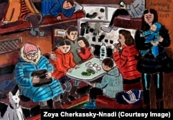 Купе поезда, в котором едут мирные жители Украины, спасающиеся от войны. 2022 год