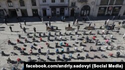 Акцыя ў Львове, 18 сакавіка 2022