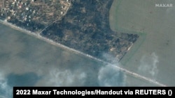 Ուկրաինա - Մարիուպոլից դուրս եկող ավտոմքենաների հոսքը՝ արբանյակից արված լուսանկարում, 17-ը մարտի, 2022թ․