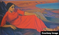 Юлия Оболенская. Автопортрет. 1918. Фрагмент полотна из книги "Цвет винограда".