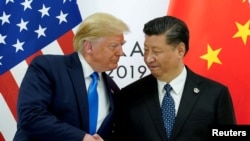 US President Donald Trump meets Chinese leader Xi Jinping in 2019 at the G20 leaders summit in Japan, the last time the two leaders met in-person. 