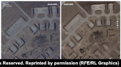 Аеородром Мелітополя 24 березня та 21 березня