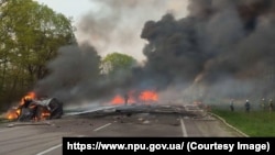 Украинанын батыш тарабындагы Ровень облусундагы кырсык катталган жер. 3-май, 2022-жыл.