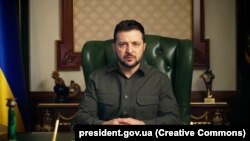 Ukrainian President Volodymyr Zelenskiy speaks in his nightly televised address o January 6.