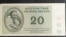 Банкнота в 20 крон, использовавшаяся в гетто Терезиенштадт
