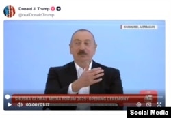 Tramp Əliyevin onunla bağlı çıxışını paylaşıb