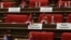 Armenia - Karabakh flags on the empty seats of opposition members of the Armenian parliament, April 12, 2022.