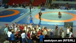 Armenia -- A Screenshot from the episode in Tbilisi which caused disqualification of Armenia wrestler Artur Aleksanian. June, 2017