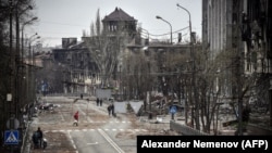 Одна з центральних вулиць Маріуполя. 12 квітня 2022 року