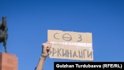 Бишкекте өткөн акциялардын биринде тартылган сүрөт.