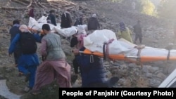 انتقال اجساد فرماندهان جبهه مقاومت که به وسیله طالبان کشته شدند