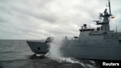 Estonian navy patrol in Baltic Sea