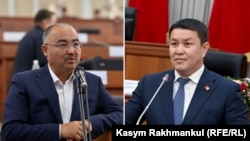 Жогорку Кеңештин азыркы спикери Нурланбек Шакиев жана мурдагы төрага Талант Мамытов.