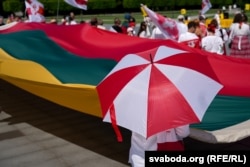 Беларусы на акцыі з нагоды гадавіны падзей 9 жніўня 2020 году, Вільня