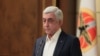 Armenia - Former President Serzh Sarkisian speaks at the headquarters of his Republican Party, Yerevan, April 14, 2025.