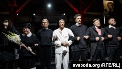 Рэпэтыцыя спэктаклю «Тутэйшыя» акторамі Купалаўскага тэатру, кастрычнік 2020