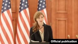 Кошмо Штаттардын Эл аралык өнүктүрүү агенттигинин (ЮСАИД) башчысы Саманта Пауэр. Молдова. 6- апрель, 2022-жыл.