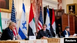 ԱՄՆ, Իսրայելի և ԱՄԷ արտաքին քաղաքական գերատեսչությունների ղեկավարների համատեղ ասուլիսը, Վաշինգտոն, 13-ը հոկտեմբերի, 2021թ․