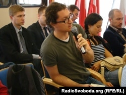 Словацькі журналісти ставлять запитання українським, Братислава, квітень 2014 року