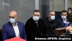 Обвинувачувані під час засідання 