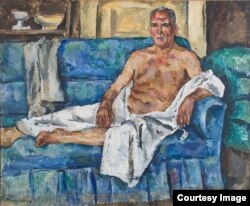 Петр Кончаловский. Портрет Александра Леонидовича Вишневского. 1921. Под номером 304 в каталоге. На выставке было 20 работ художника. А. Вишневский(1861-1943) - актер МХТ.