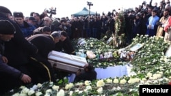 Armenia - Six-month-old Seryozha Avetisian is buried in Gyumri, 21Jan2015.