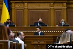 Президент України Володимир Зеленський під час виступу у Верховній Раді Фото: пресслужба офісу президента України