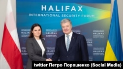 Першая сустрэча Сьвятланы Ціханоўскай і Пятра Парашэнкі адбылася ў лістападзе 2022 году 