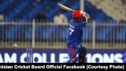 تصویر آرشیف: یکی از بازیکنان تیم ملی کریکت افغانستان 