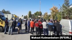 Таласта нааразылыкка чыккан айдоочулар. 