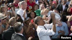 Барак Обама в Лас-Вегасе в ходе предвыборной кампании. 1 ноября 2012 г