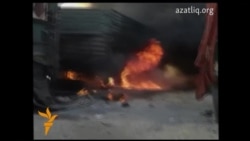 Төркия-Сүрия чигендә йөк машиналары янды