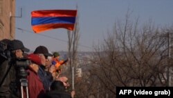 Армян өкмөт башчысы Н.Пашинянга каршы нааразылык жыйыны.  Ереван. 2021-жылдын 27-февралы.