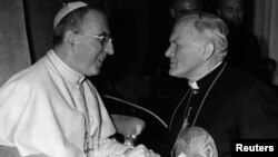 Папа Ян Павал І і ягоны наступнік, кардынал Караль Вайтыла 1978