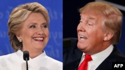 АКШ президенттигине талапкерлер Хиллари Клинтон жана Дональд Трамп соңку дебат маалында. 19-октябрь, 2016-жыл