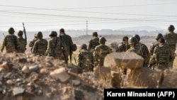 Լեռնային Ղարաբաղ - Զիվորականները մասնակցում են նախապատրաստական վարժանքների մինչև ռազմաճակատ մեկնելը, հոկտեմբեր, 2020թ.