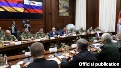 Russia - Armenia's and Russia's defense ministers and other senior military officials from the two states hold talks in Moscow, August 11, 2021.