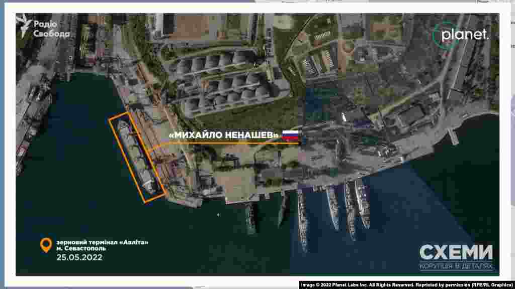 25 травня до &laquo;Авліти&raquo; прибуває ще одне російське судно &laquo;Михайло Ненашев&raquo;. Процедура повторюється: завантажується зерном, прямує до Середземного моря, вказуючи портом призначення турецький Іскендерун. Але також з часом вимикає радари. &nbsp;