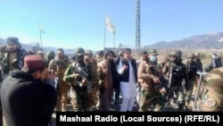 جریان ورود هیئت مذاکره کننده طالبان به دند پتان ولایت پکتیا ( تصویر توسط منابع محلی در اختیار رادیو مشال گذاشته شده است)