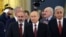 Russia -- Russian President Vladimir Putin and the leaders of other CSTO member states arrive for a summit in Moscow, May 16, 2022.