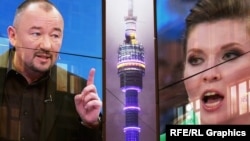 Ведущие Первого канала и канала «Россия» Артём Шейнин и Ольга Скабеева
