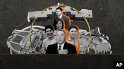 Казакстандын мурдагы президенти Нурсултан Назарбаевдин үй-бүлөсү, коллаж.