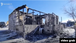 Զինվորների հրդեհված կացարանը Գեղարքունիքի մարզի Ազատ գյուղում, 19-ը հունվարի, 2023թ.