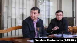 Адвокаты «Азаттык Медиа» на одном из судебных заседаний.  Февраль 2023 года. 